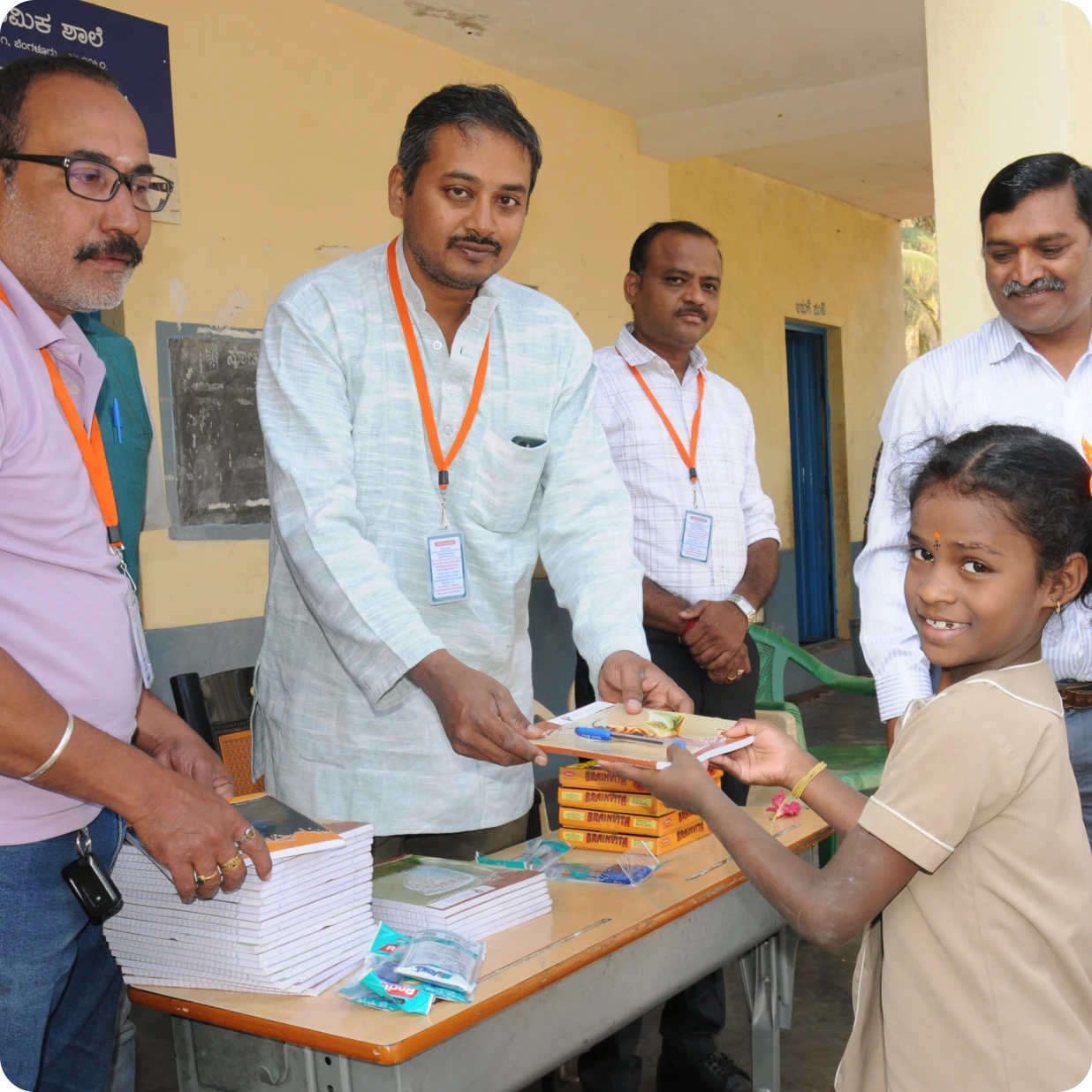 Free notebook distribution at Government school Near Ramohalli